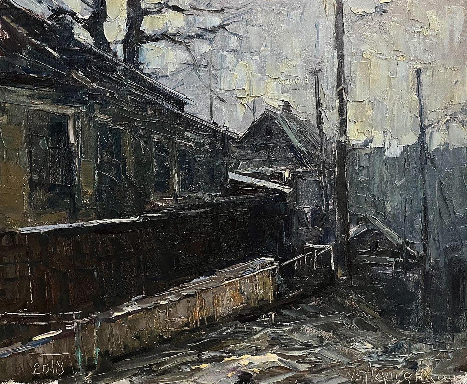 Oil painting Old street Volodymyr Pashchenko