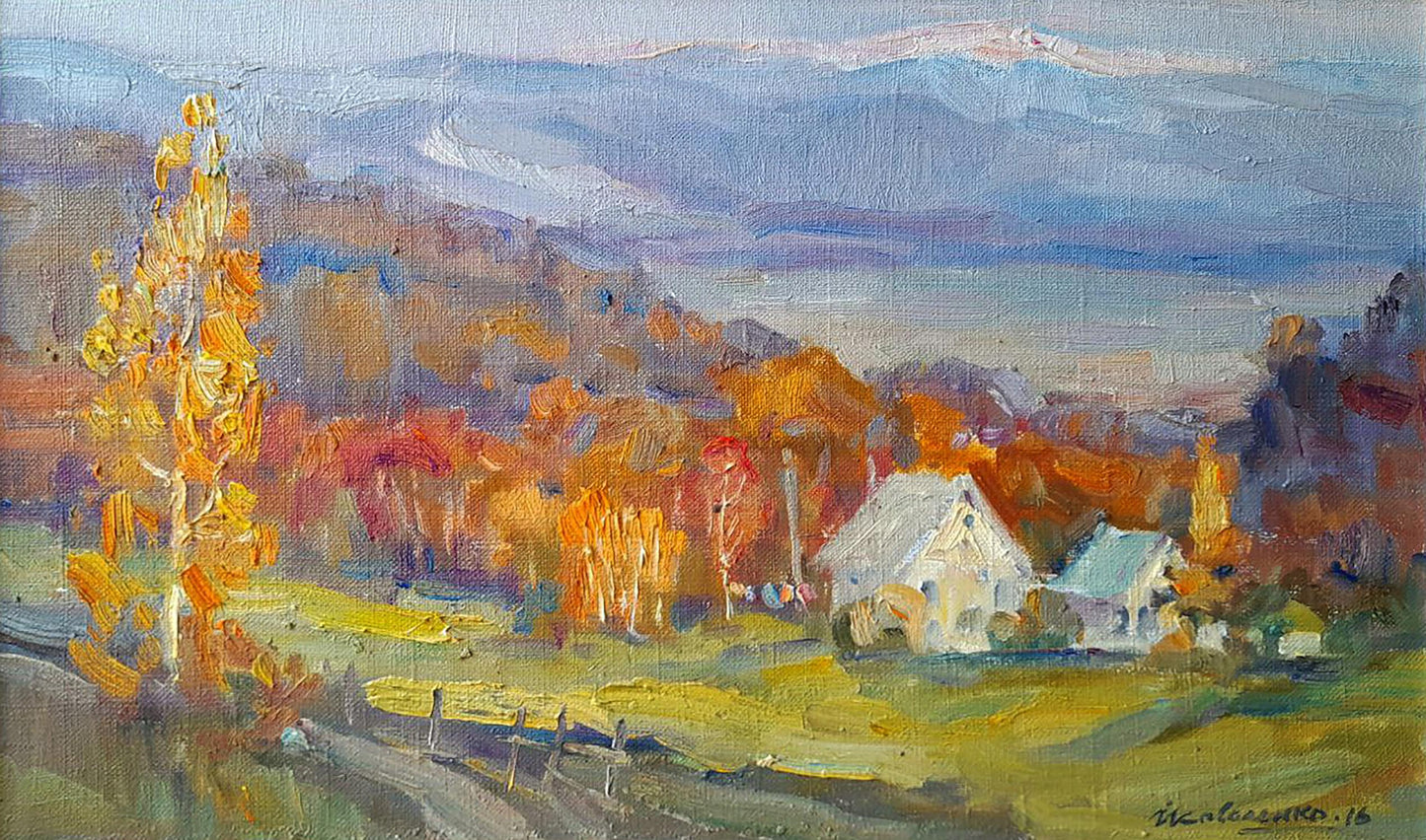 Oi painting In the autumn mountains Ivan Kovalenko