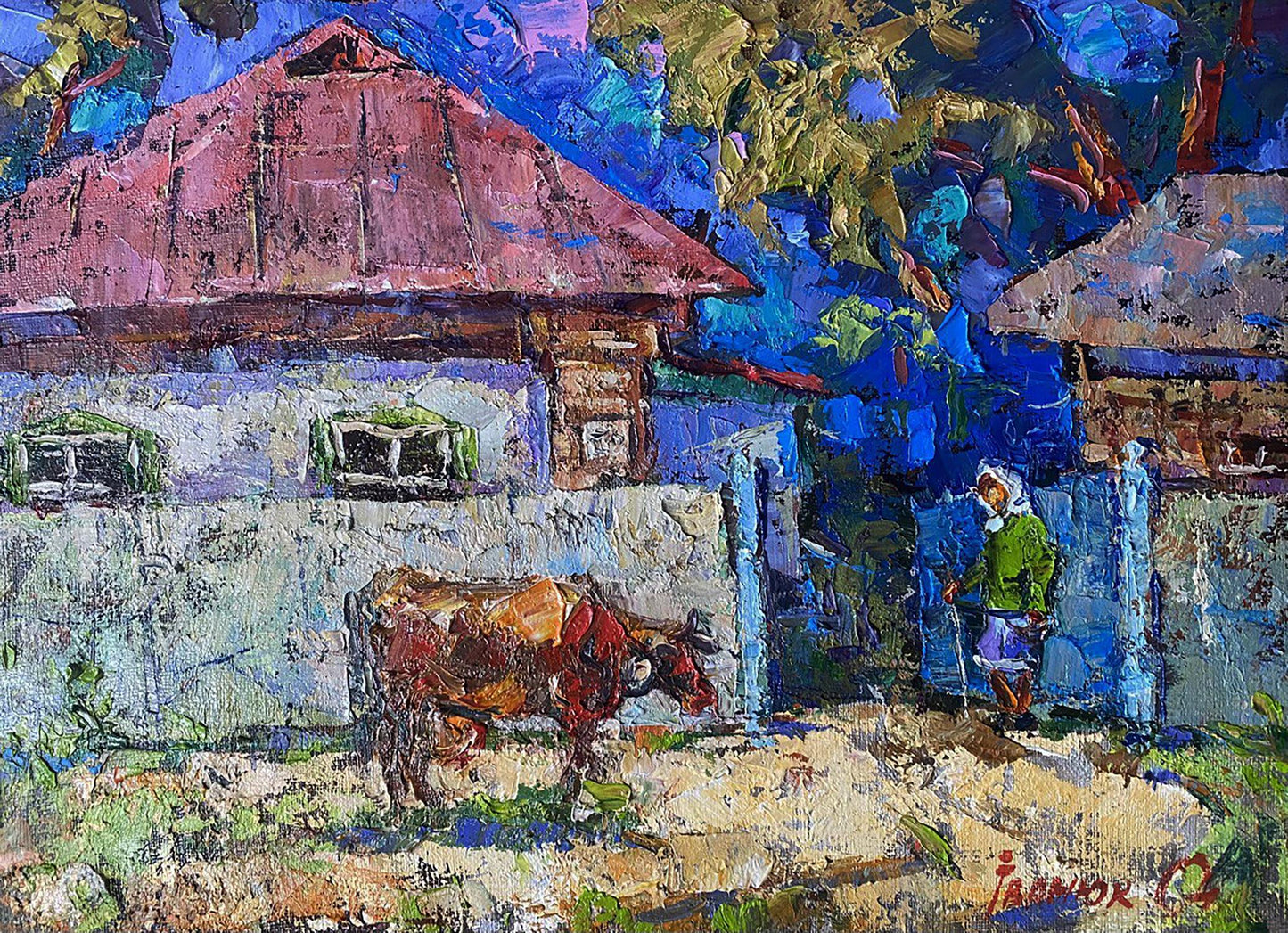 Oil painting The Evening has arrived Oleksiy Ivanyuk