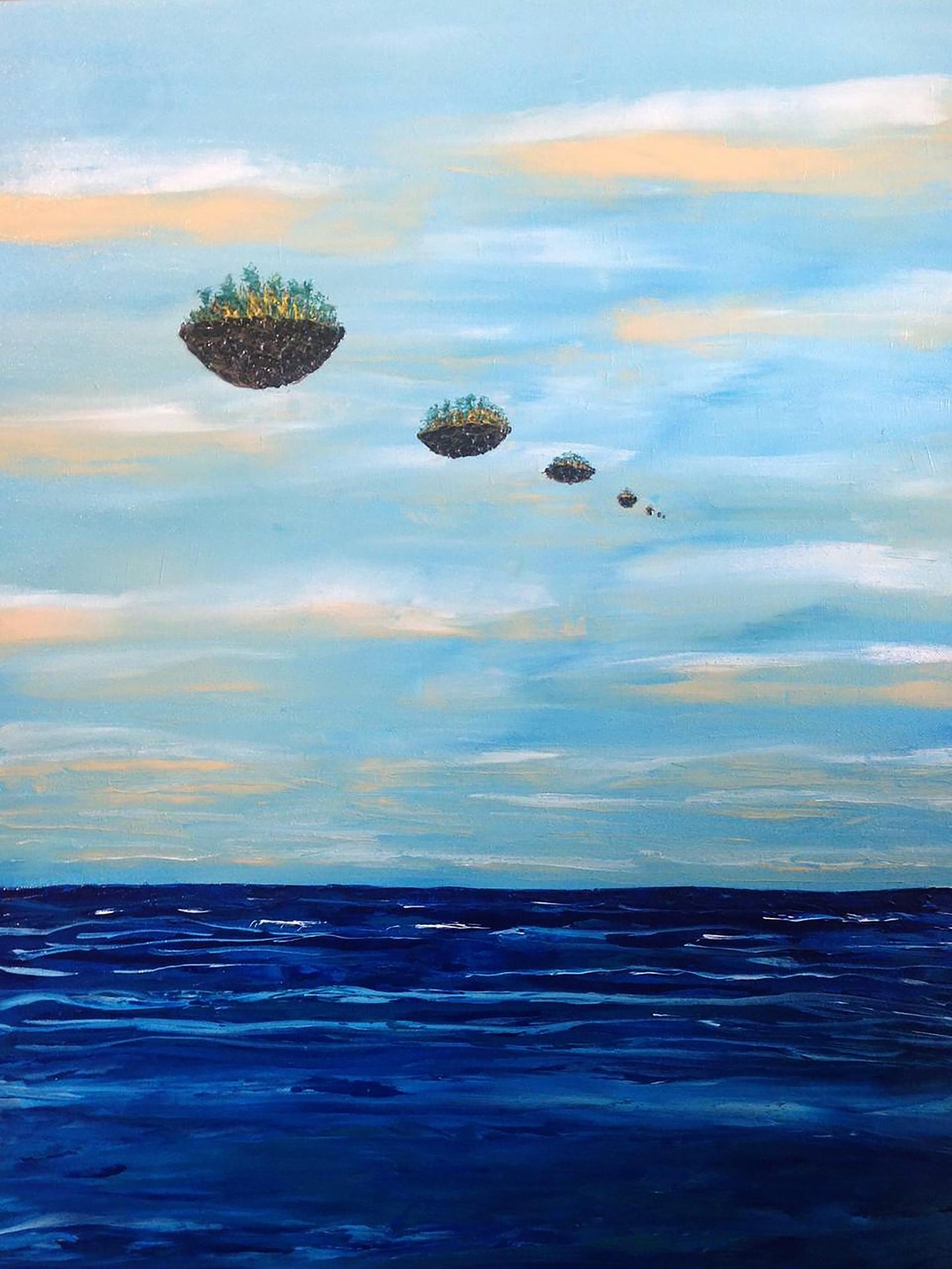 Oil painting Flying islands Andriy Klishyn