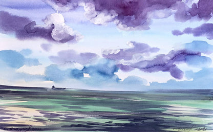 Watercolor painting Sea silence Svetlana Gramm