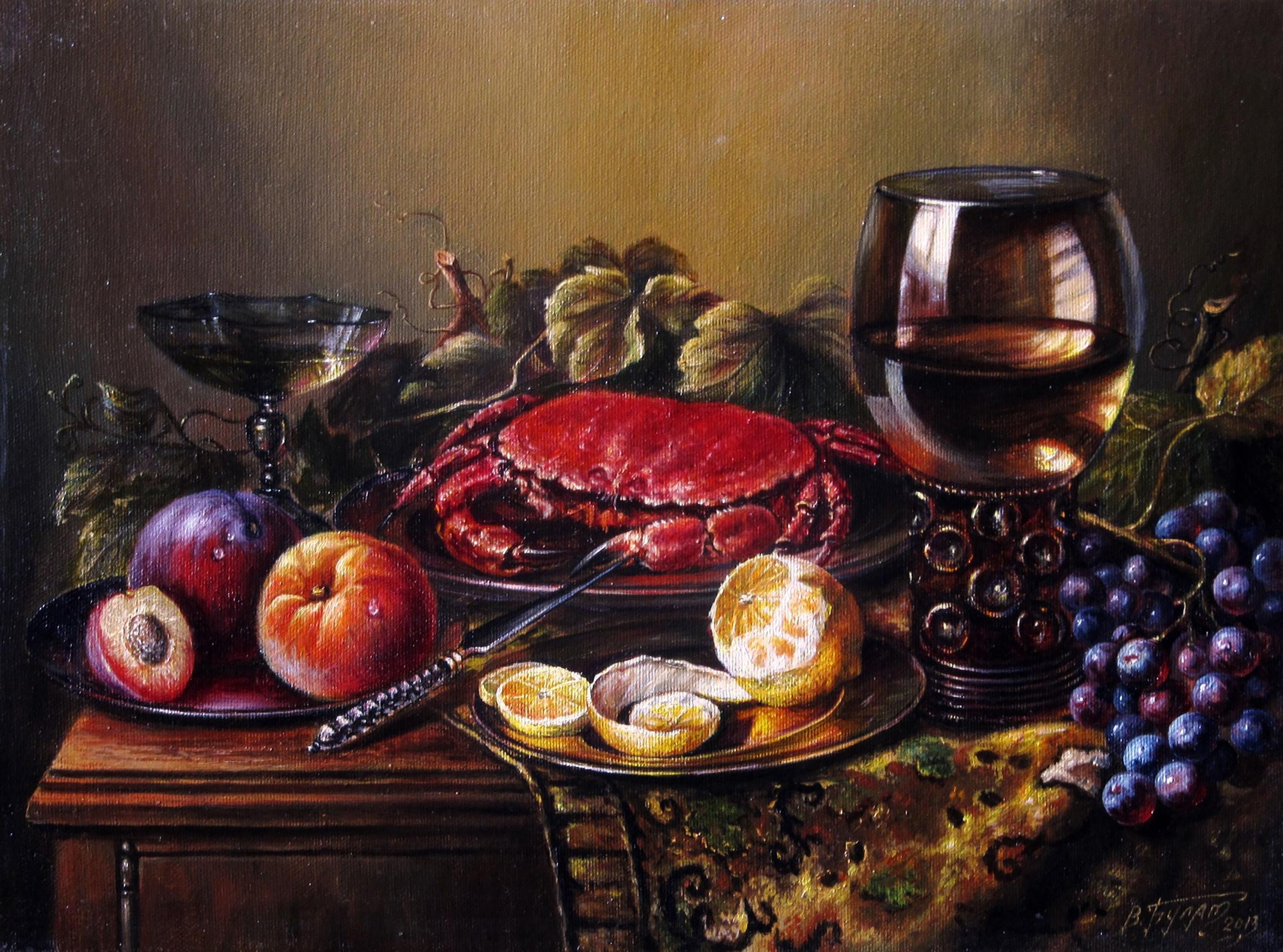 Oil painting Still life with a crab Valeriy Bulat