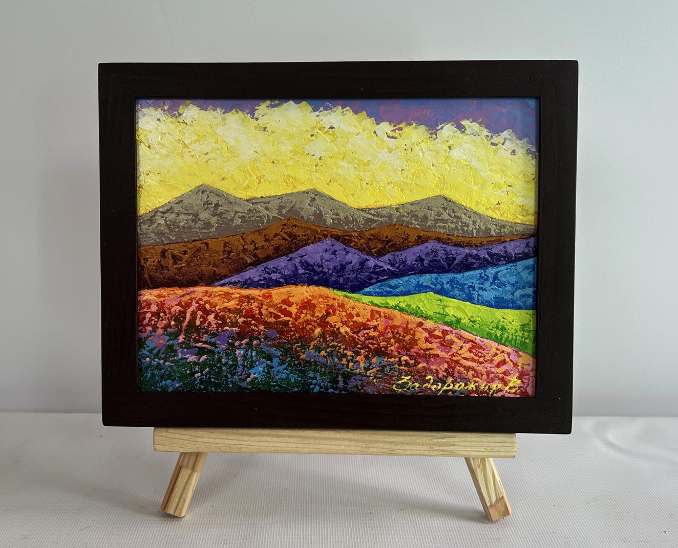 Oil painting Observing a natural phenomenon V. Zadorozhnya