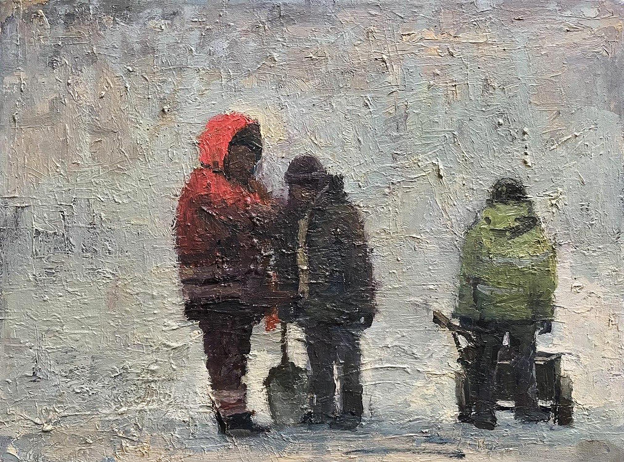 Oil painting Construction site Volodymyr Pashchenko