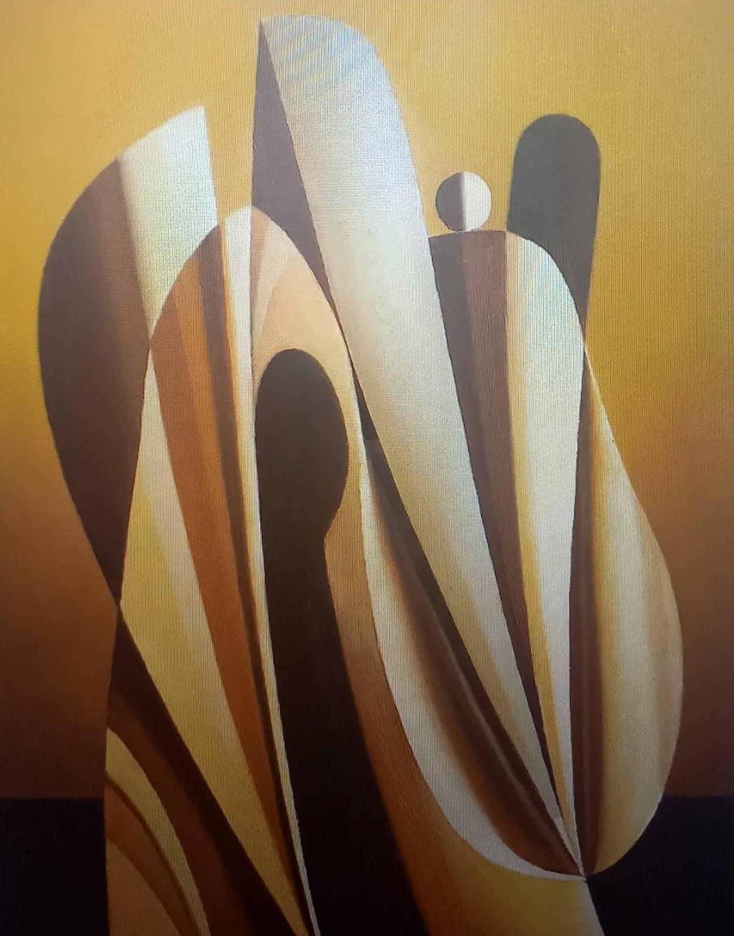 Oil painting Yellow sculpture Alexander Strashevich