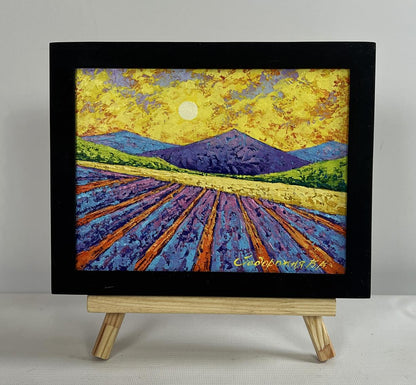 Oil painting The sun's rays glide across the meadows V. Zadorozhnya