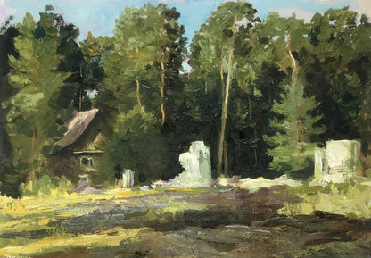 Oil painting House in the forest Boris Serdyuk