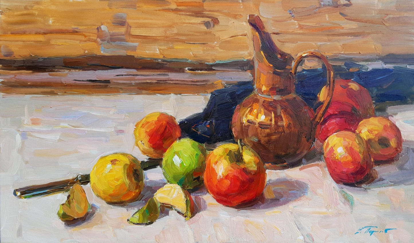 Oli painting Jug and fruit Miacheslav Tepeta