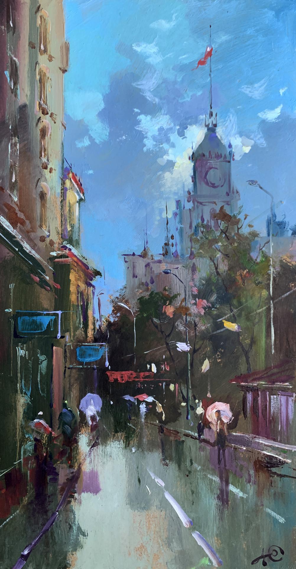 OIl painting City bustle Yuriy Suprunchuk