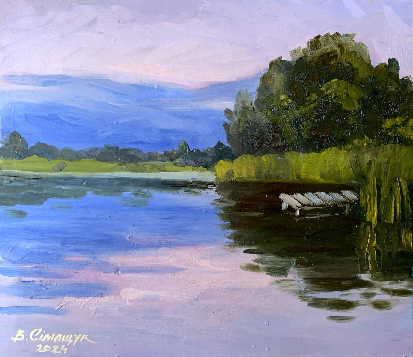 Oil painting Fishing spot Valentina Simashchuk