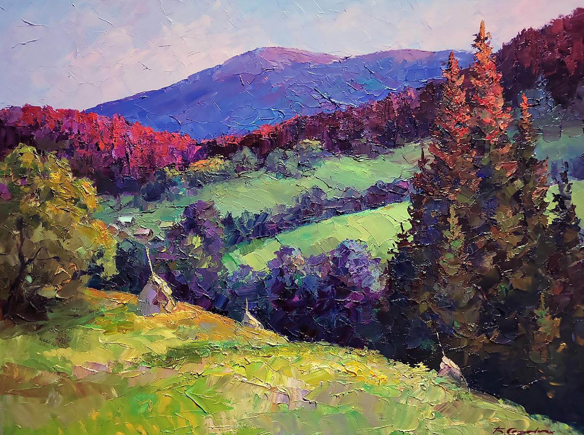 Oil painting Evening in the mountains Boris Serdyuk