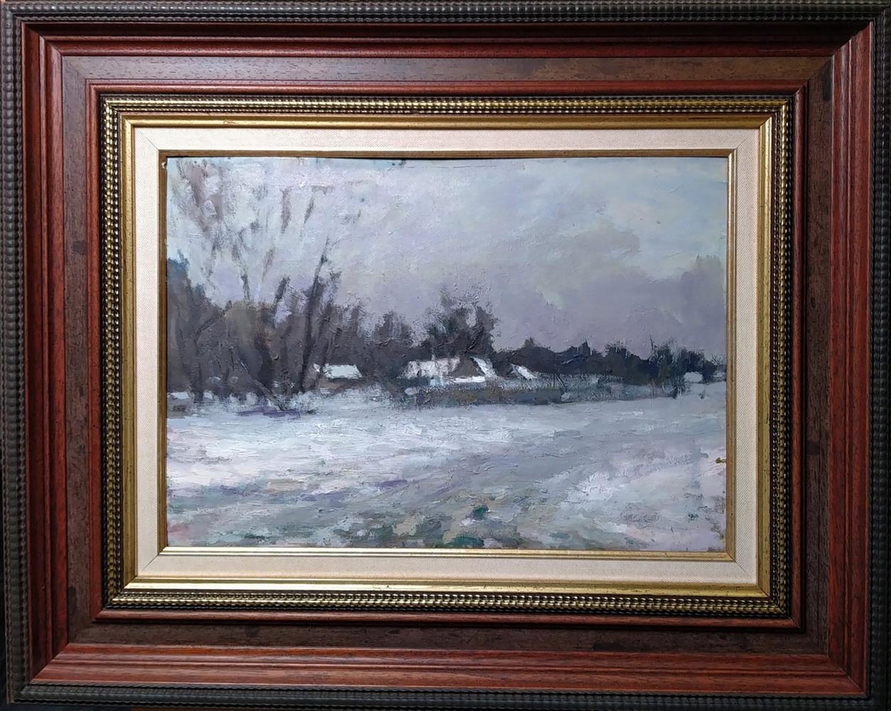 Oil painting After the winter snowstorm Volodymyr Pashchenko