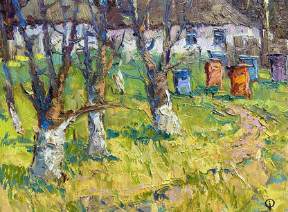 Oil Painting Village landscape 