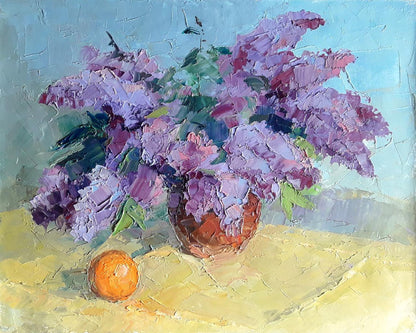 Oil painting Lilac and tangerine Boris Serdyuk