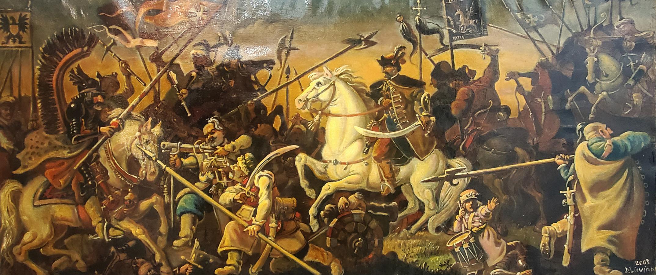 Oil painting The battle of the Zaporozhians with the Poles Daniil Litvinov