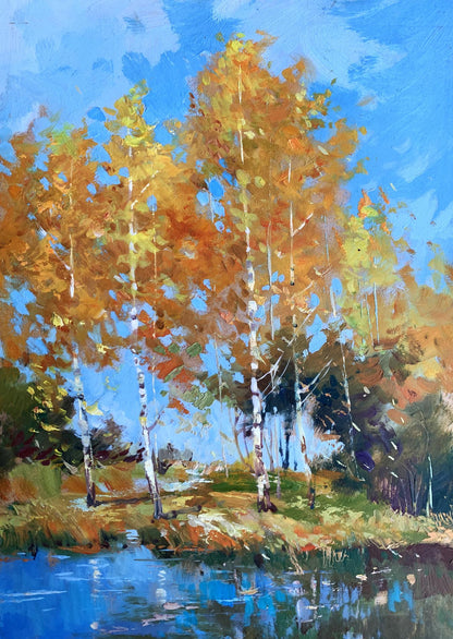 OIl painting Orange forest Yuriy Suprunchuk