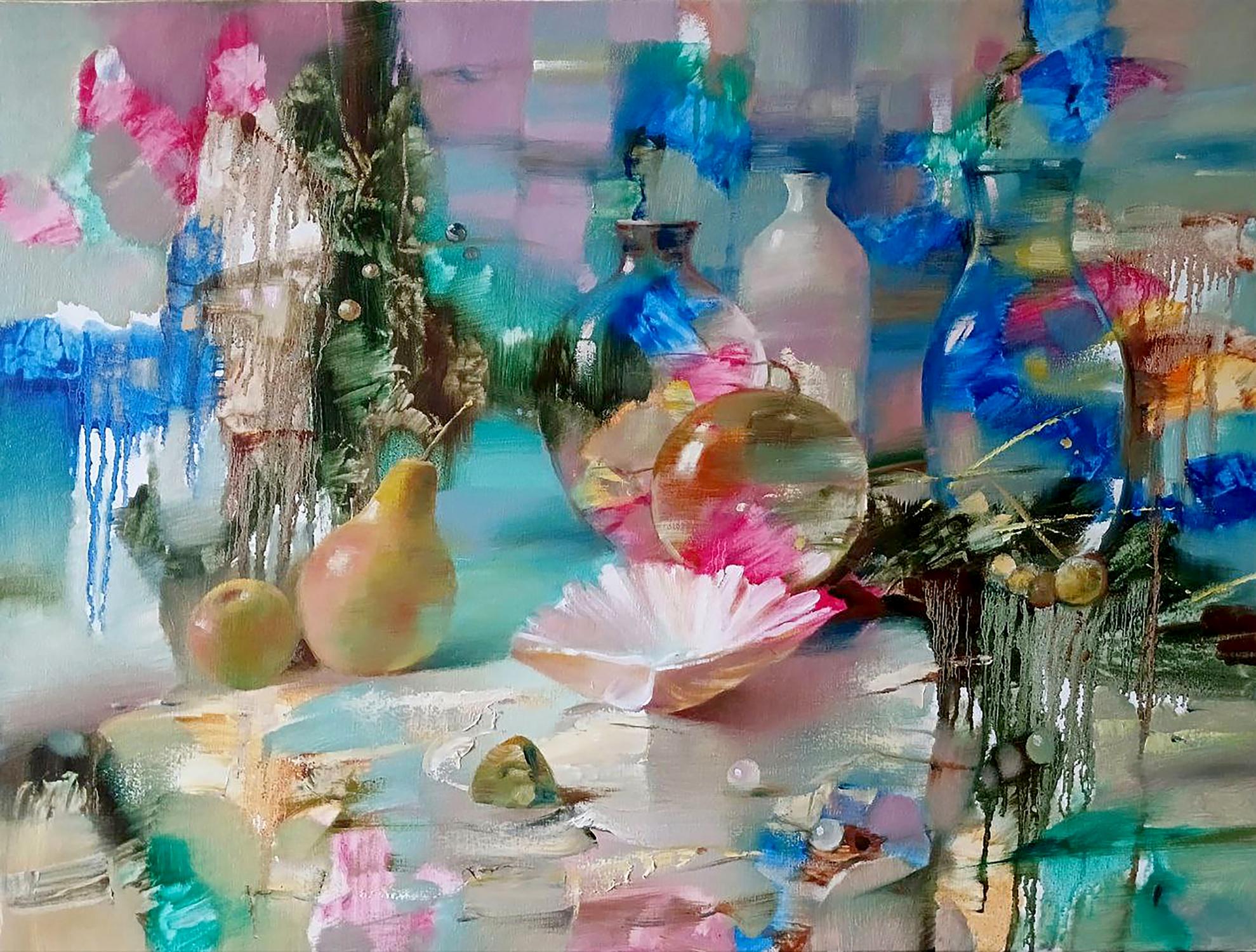 Abstract oil painting White shell Anatoly Tarabanov