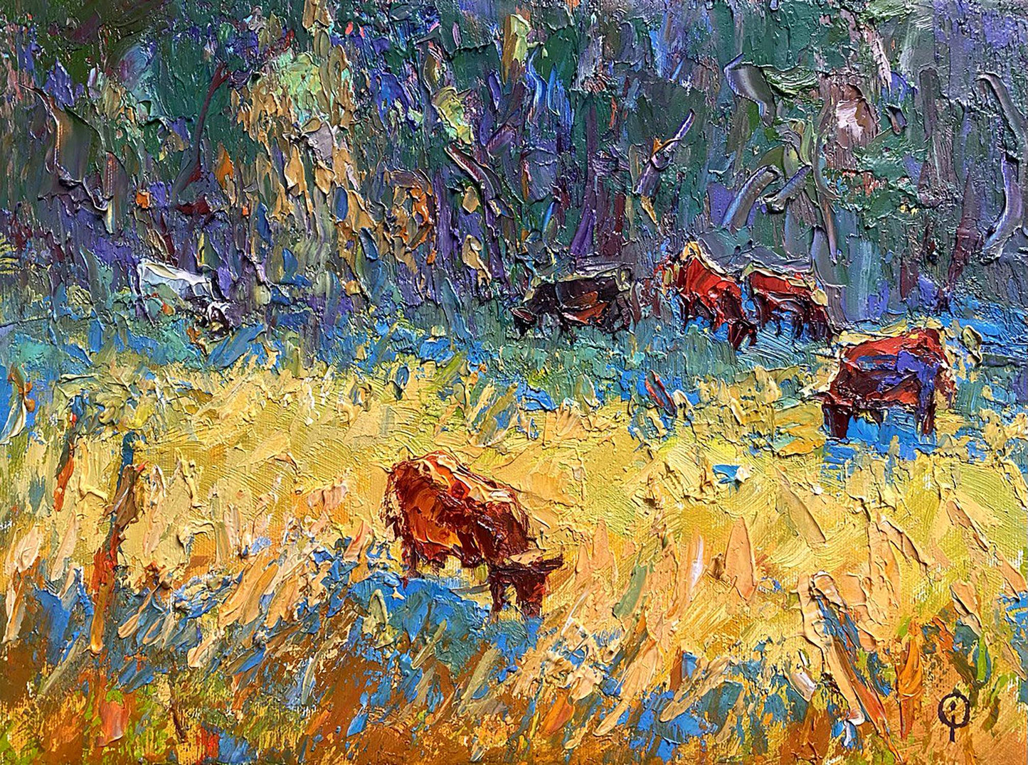 Oil painting meadow