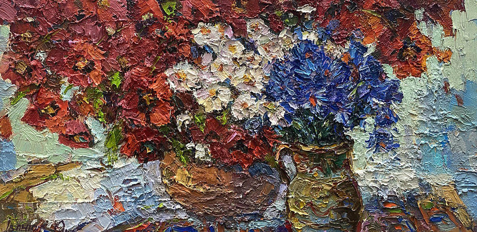 Oil painting Gift of wildflowers Oksana Kalenyuk