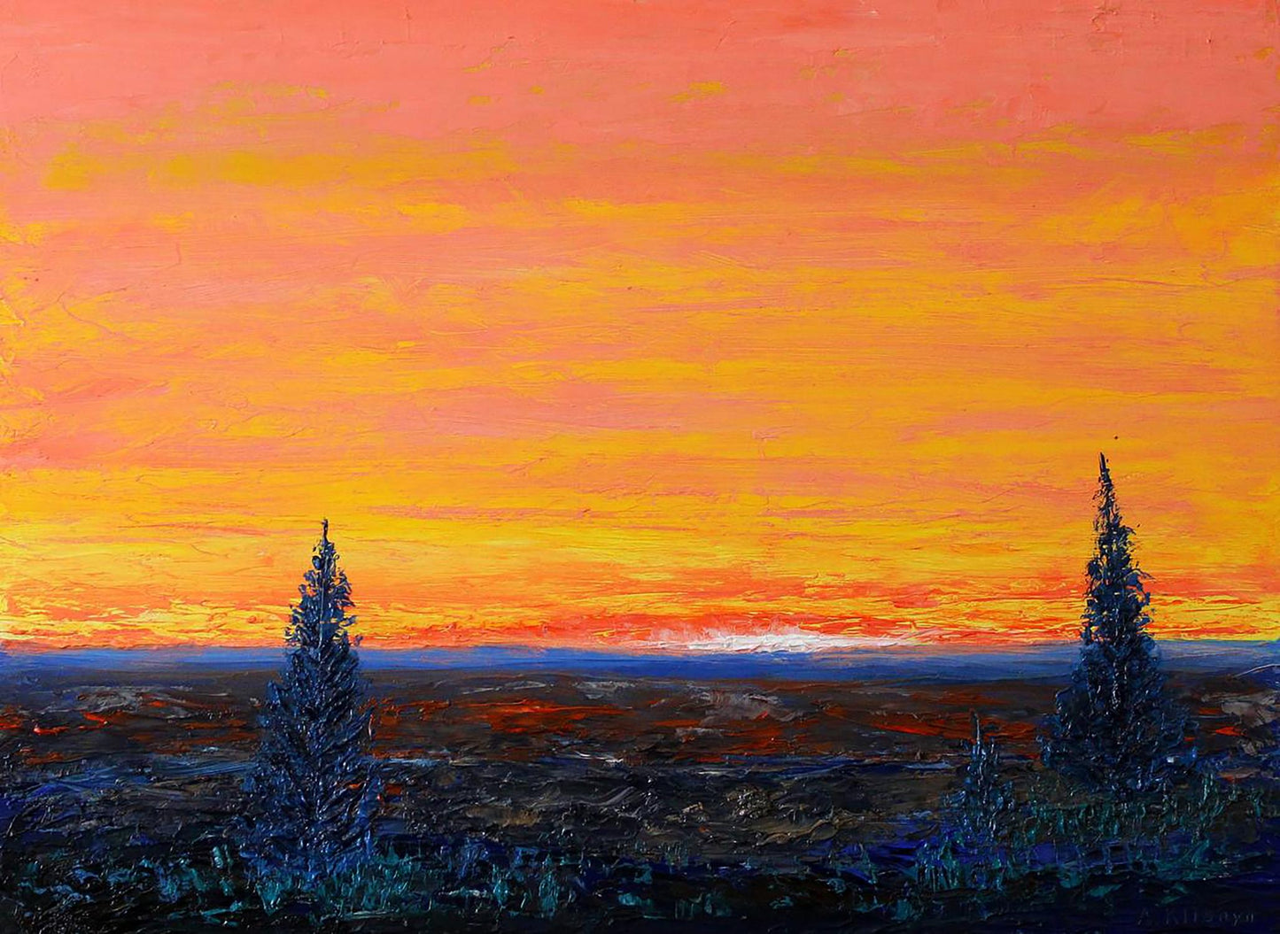 Oil painting Orange Dawn Andriy Klishyn