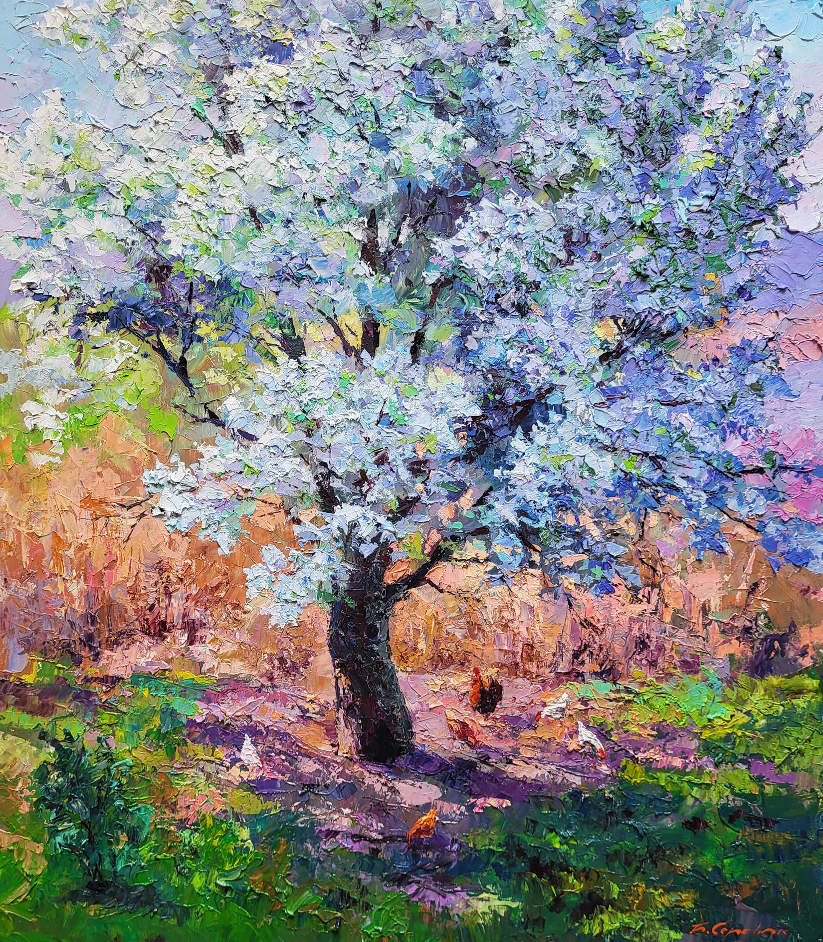 Oil painting Pear blossoms Boris Serdyuk