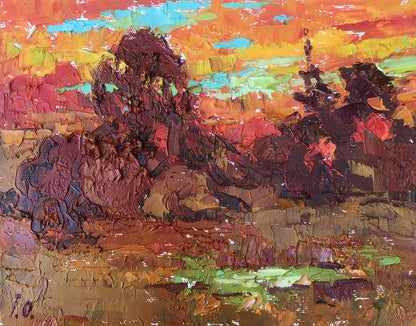 Oil painting Crimson evening Alex Ivanyuk