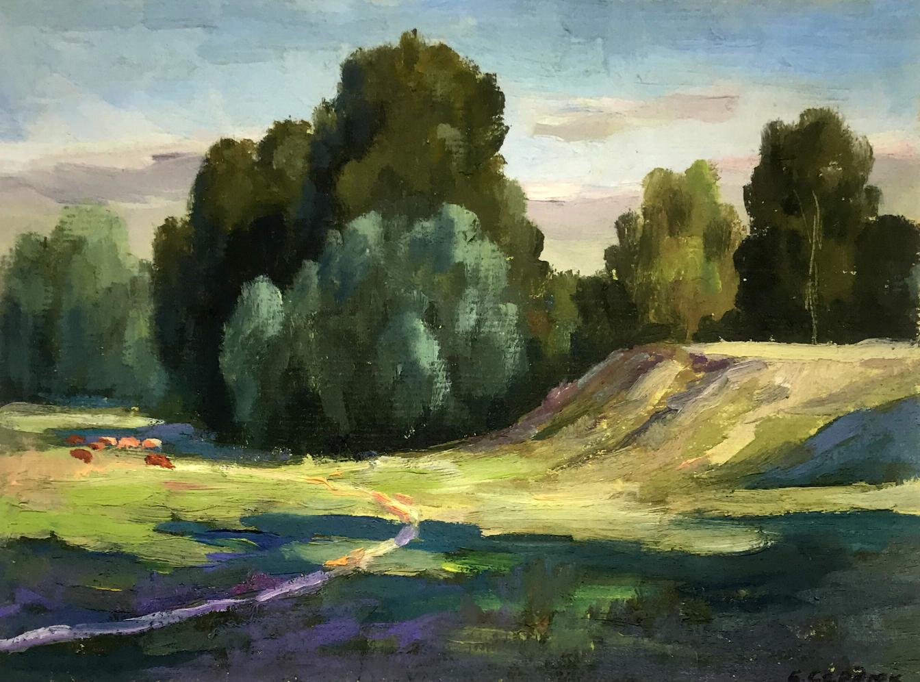 Oil painting On the pasture Boris Serdyuk