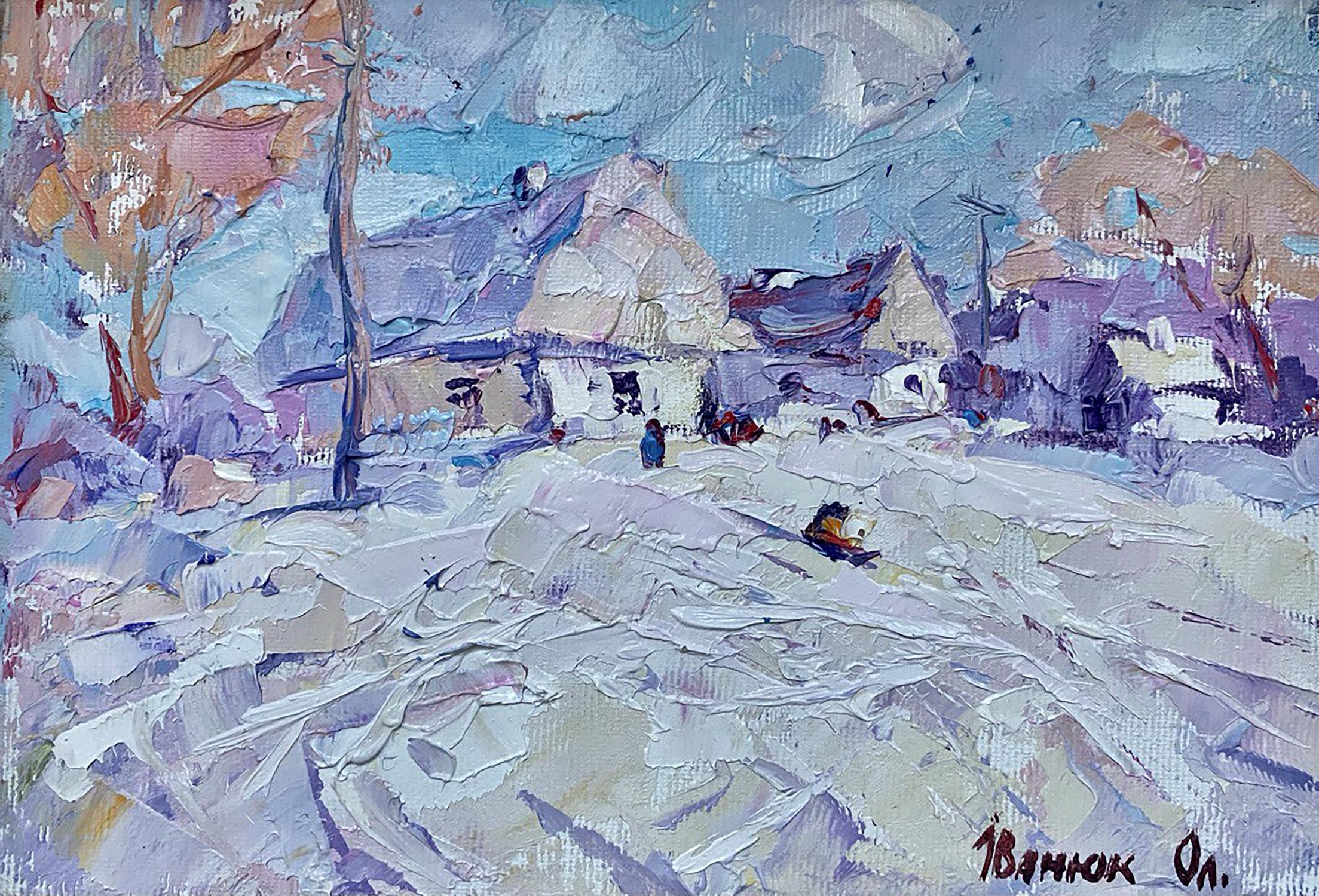 Oil painting frosty day