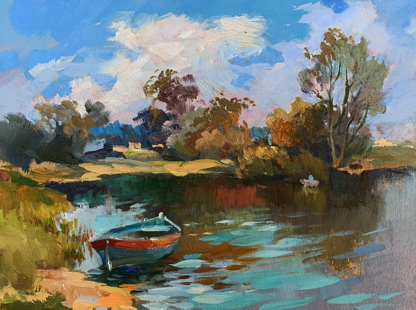 OIl painting Preparing for fishing Yuriy Suprunchuk