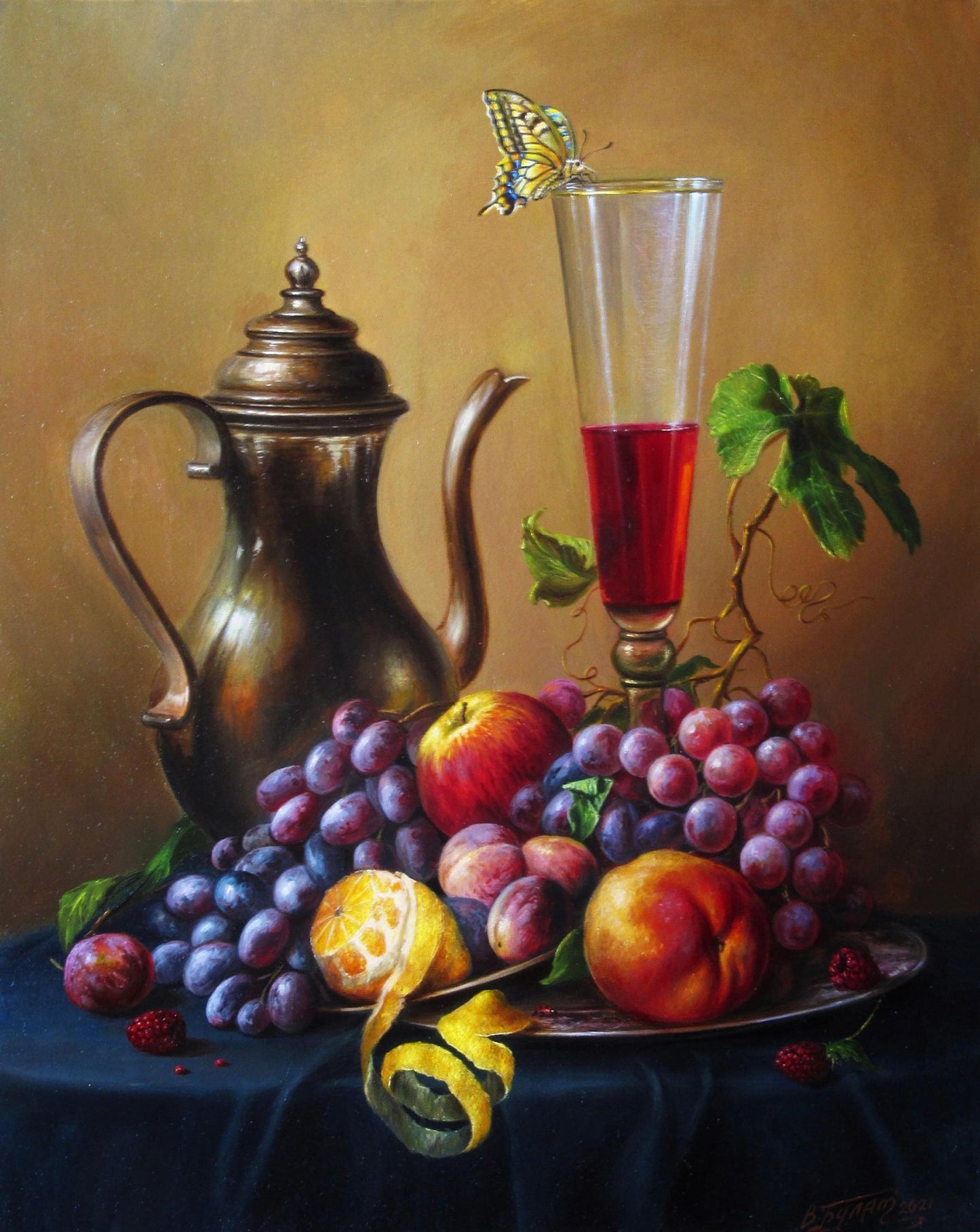 Oil painting Raspberry wine Valeriy Bulat