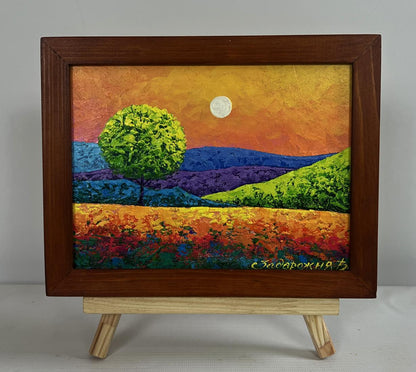 Oil painting Romantic flaming evening V. Zadorozhnya