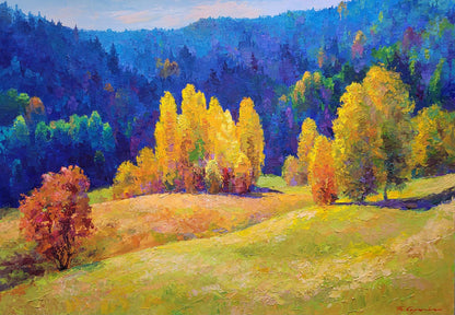 Oil painting Autumn in the Carpathians Boris Serdyuk