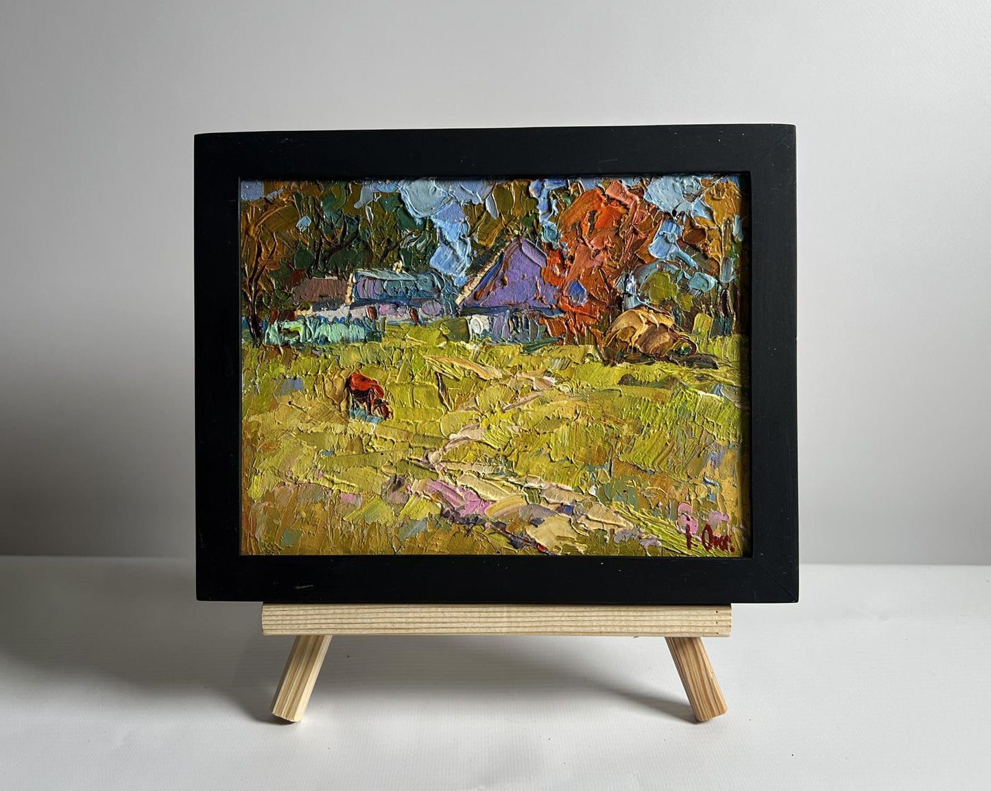 Oil painting Autumn has come to the village Oksana Ivanyuk