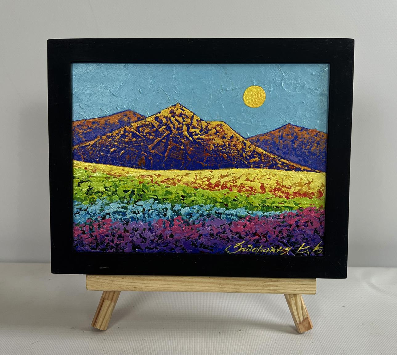 Oil painting Mighty mountains in the fields V. Zadorozhnya