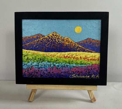 Oil painting Mighty mountains in the fields V. Zadorozhnya