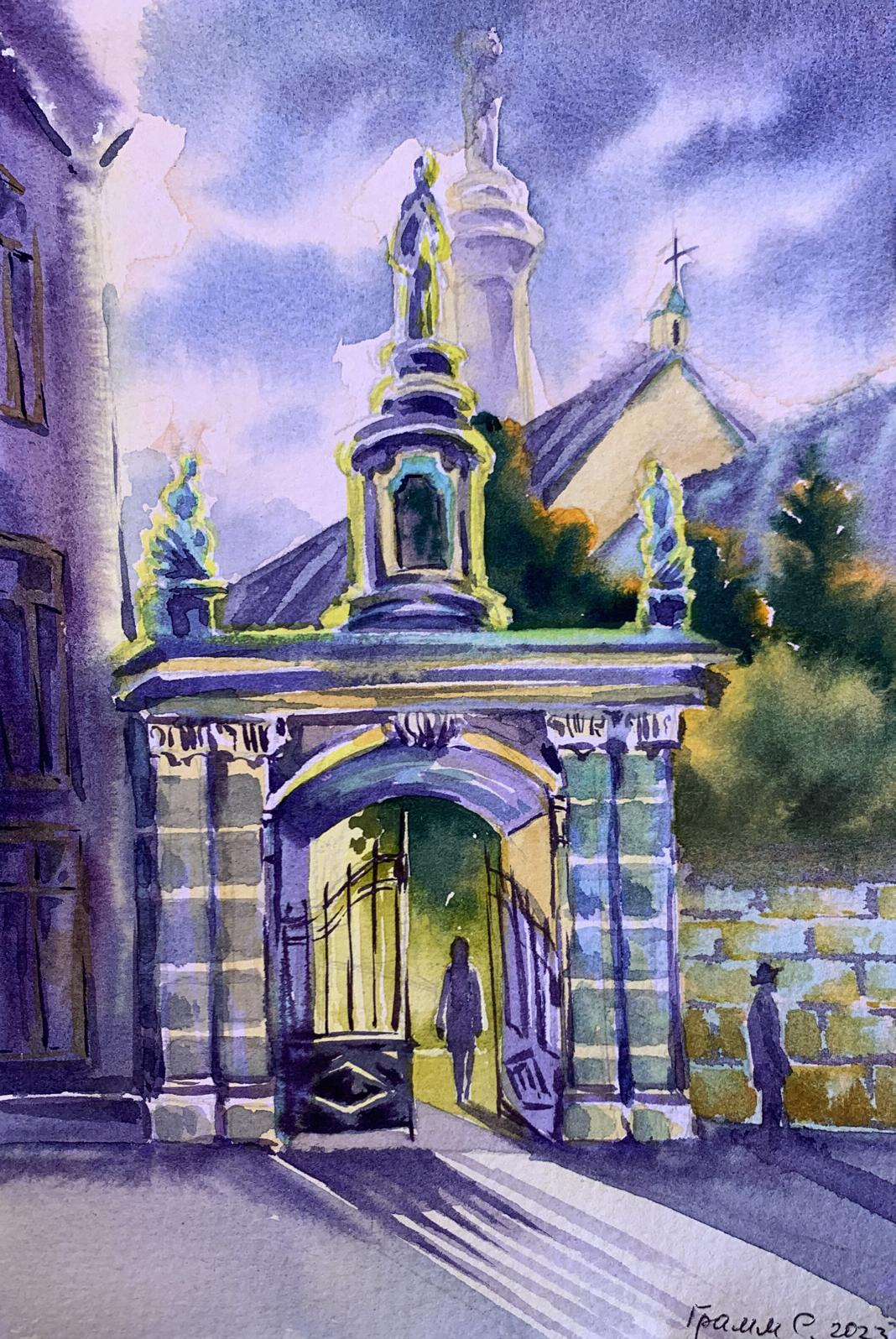 Watercolor painting To the temple Svetlana Gramm