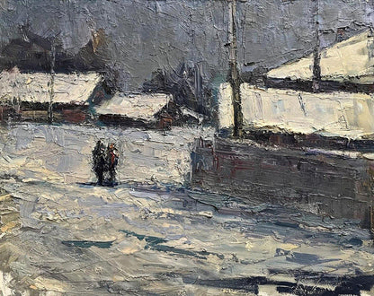 Oil painting March frosts Volodymyr Pashchenko