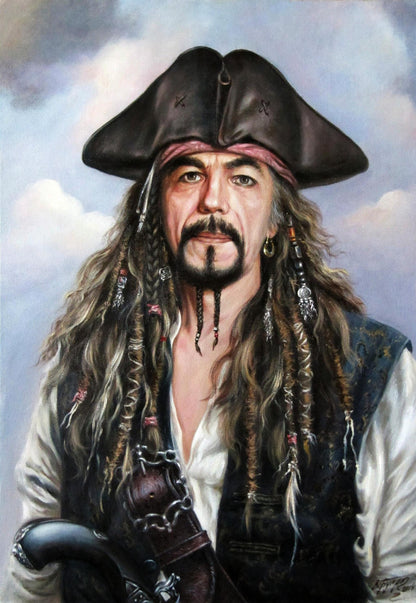 Oil painting Self-portrait as Jack Sparrow Valeriy Bulat