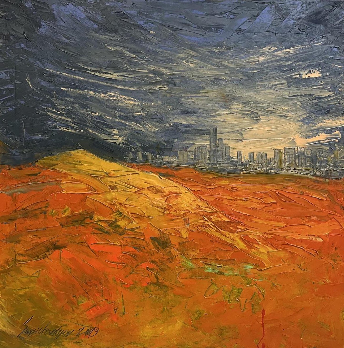 Oil painting Cidade deserta Serhiy Kovalev