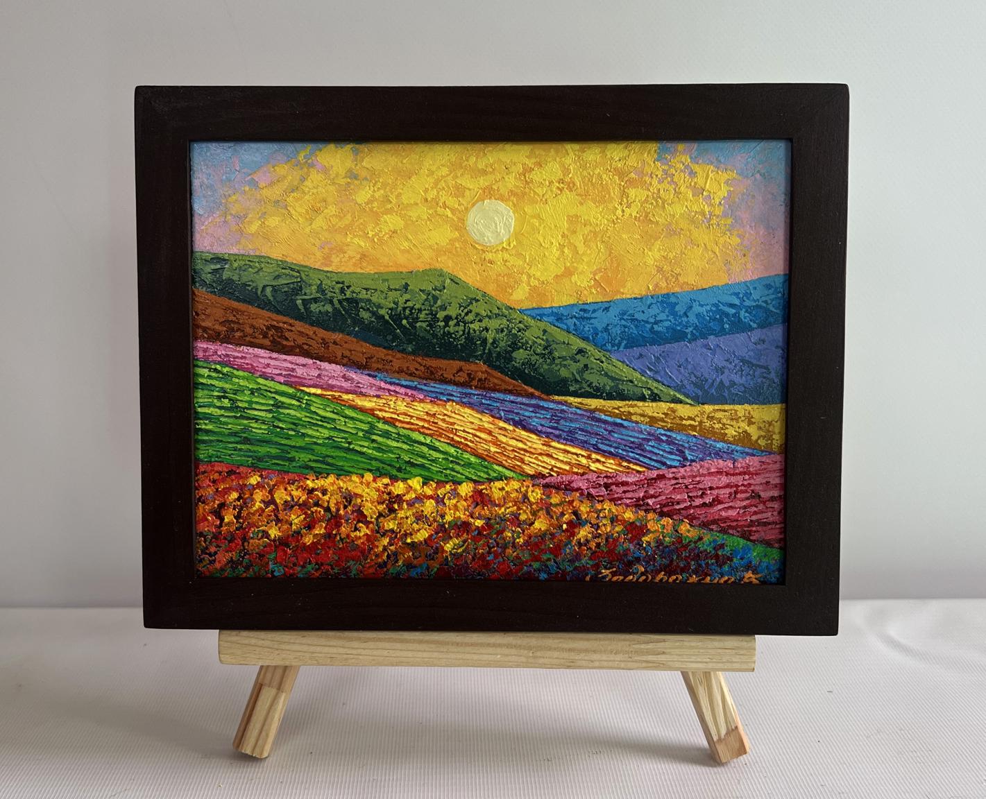 Oil painting Sunset palette over a mountain valley V. Zadorozhnya