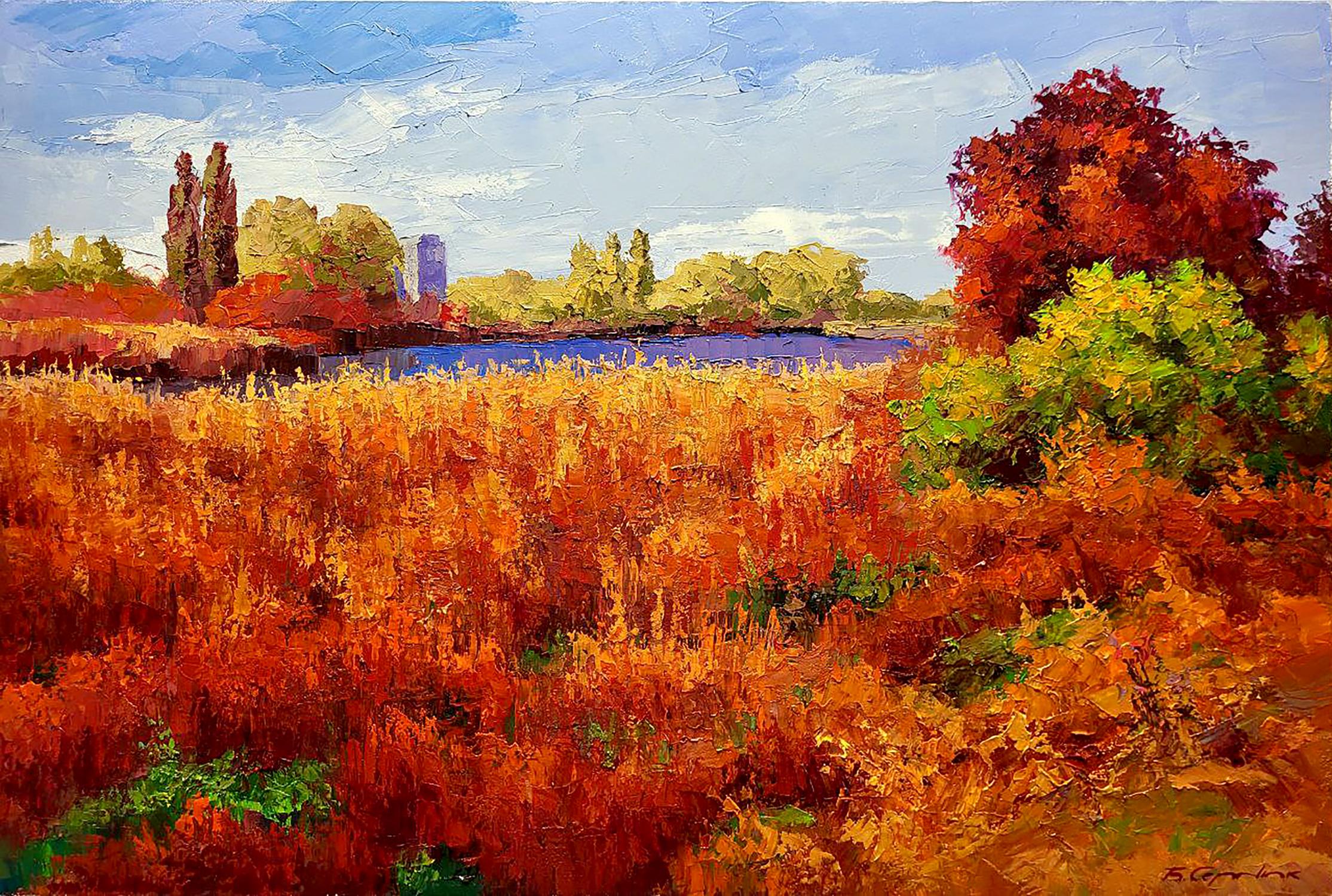 Oil painting Autumn is crimson Boris Serdyuk