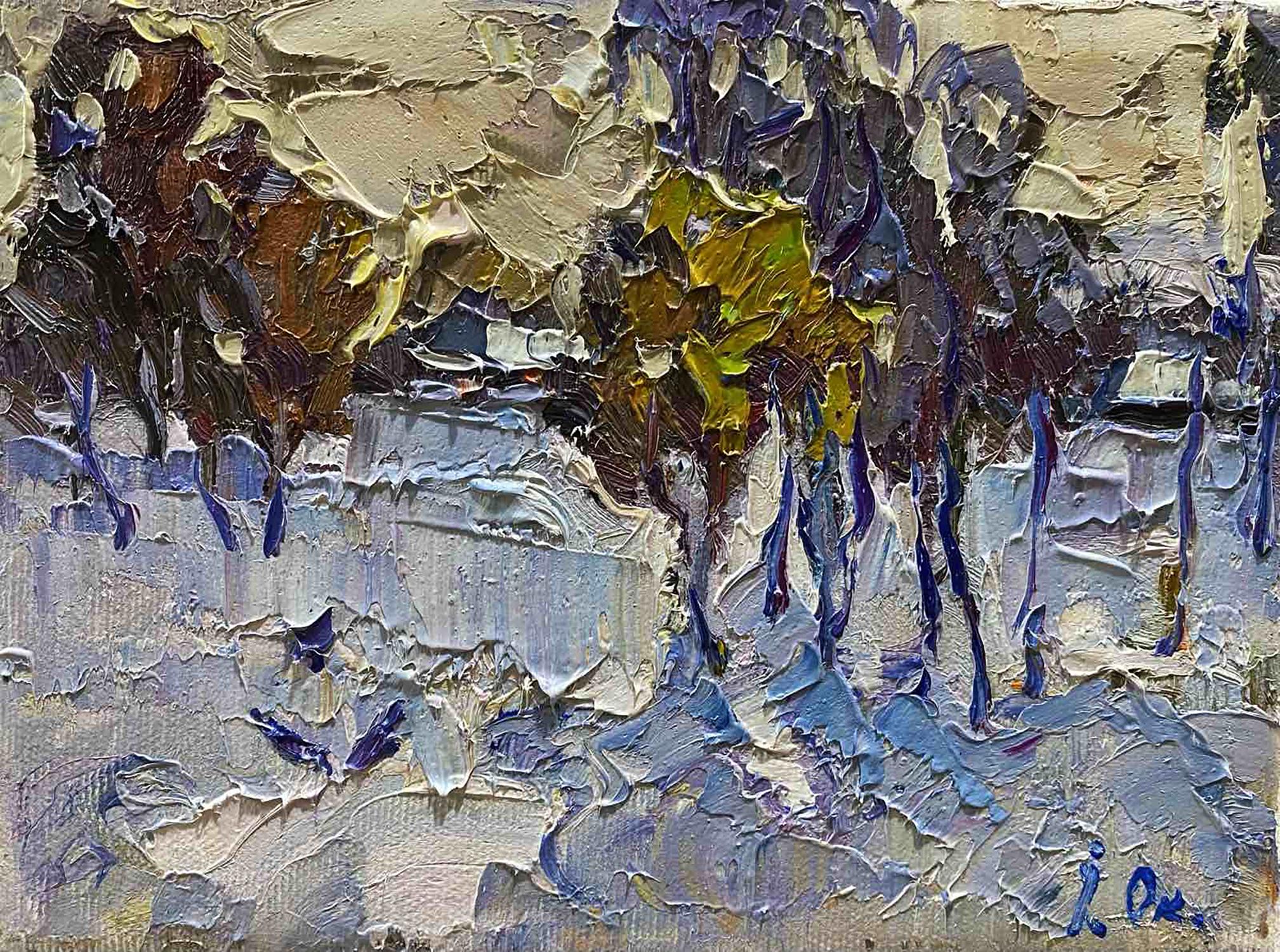 Oil painting Silence in the winter forest Oksana Ivanyuk