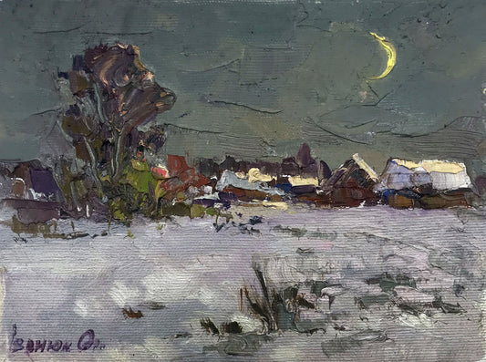 Oil painting Moonlit night Ivanyuk Оksаnа