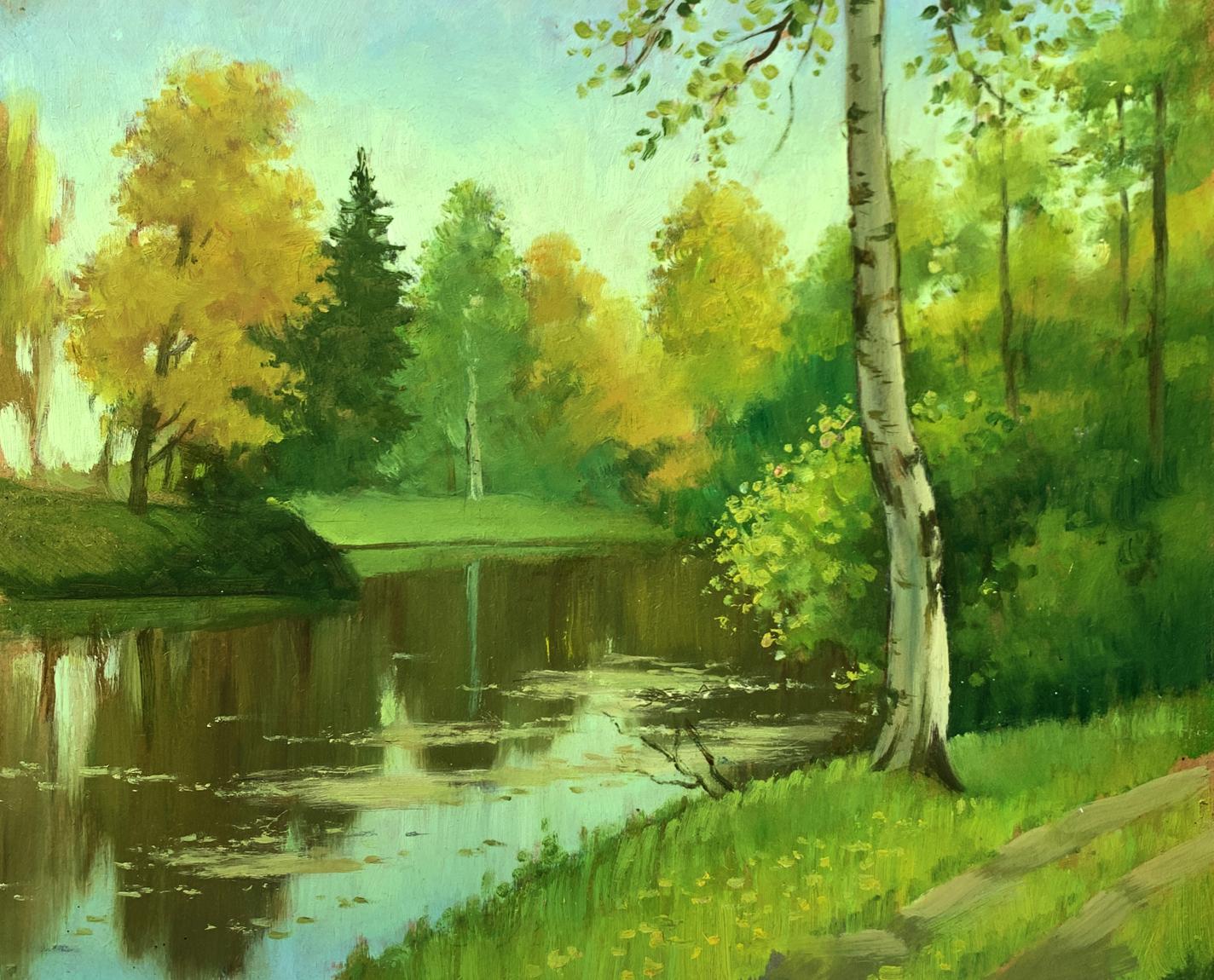 Oil painting Forest park Mykhailo Burdylo