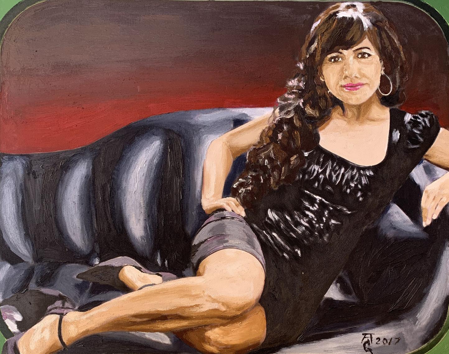 Oil painting Girl on the sofa Oleksandr Gukalov