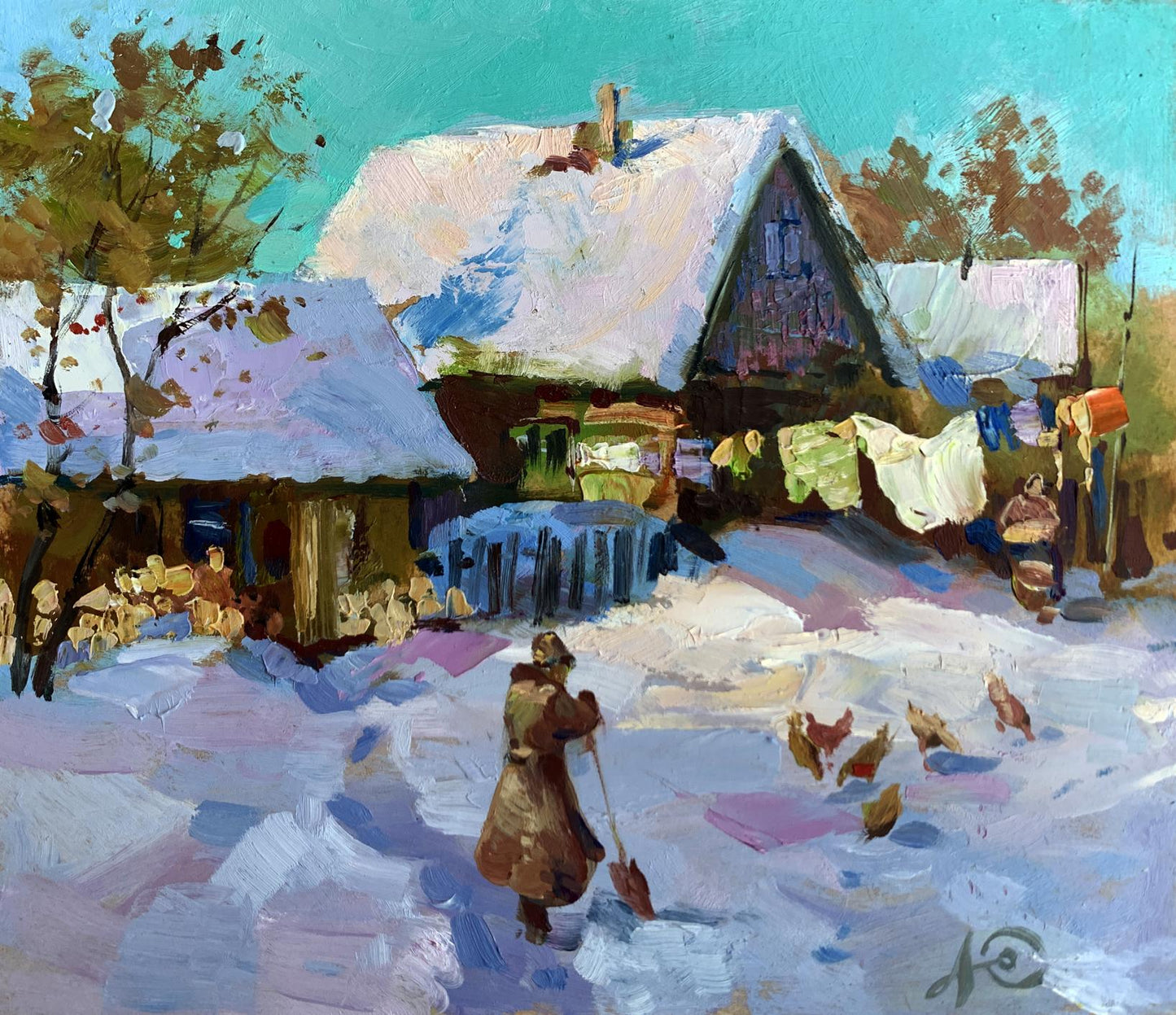 OIl painting Covered with snow Yuriy Suprunchuk