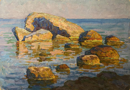 Oil painting Rocks near the seashore Grigoriy Ruban