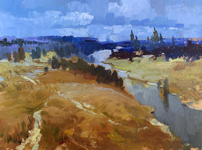 OIl painting The river flows into the distance Yuriy Suprunchuk