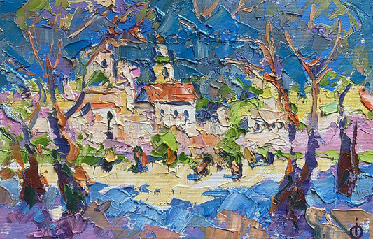 Oil painting City in the shadows Alex Ivanyuk