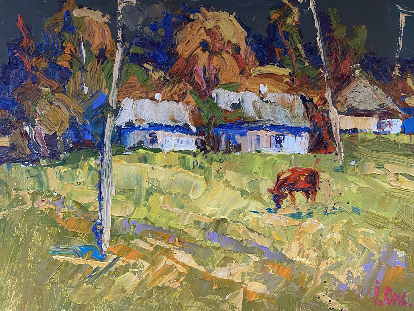 Oil painting Horse in the field Oksana Ivanyuk